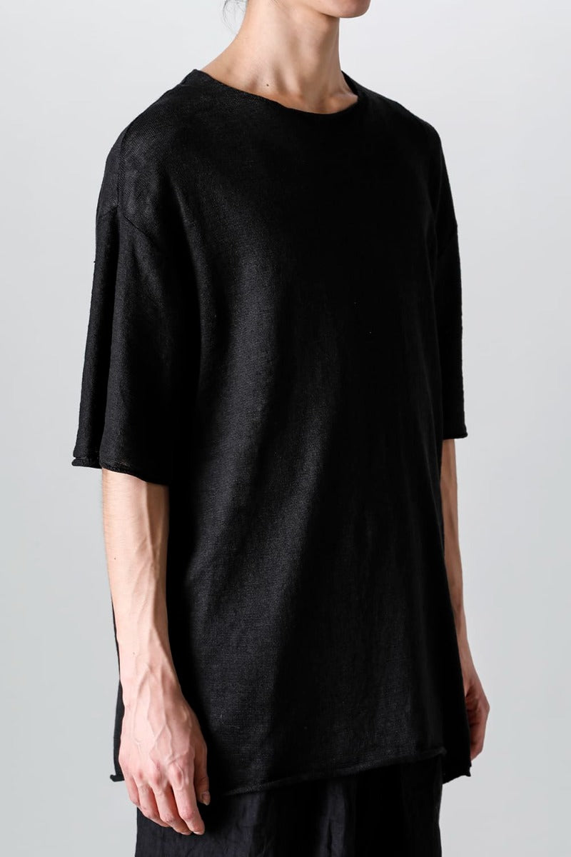 リラックスフィット リネンニットTシャツ