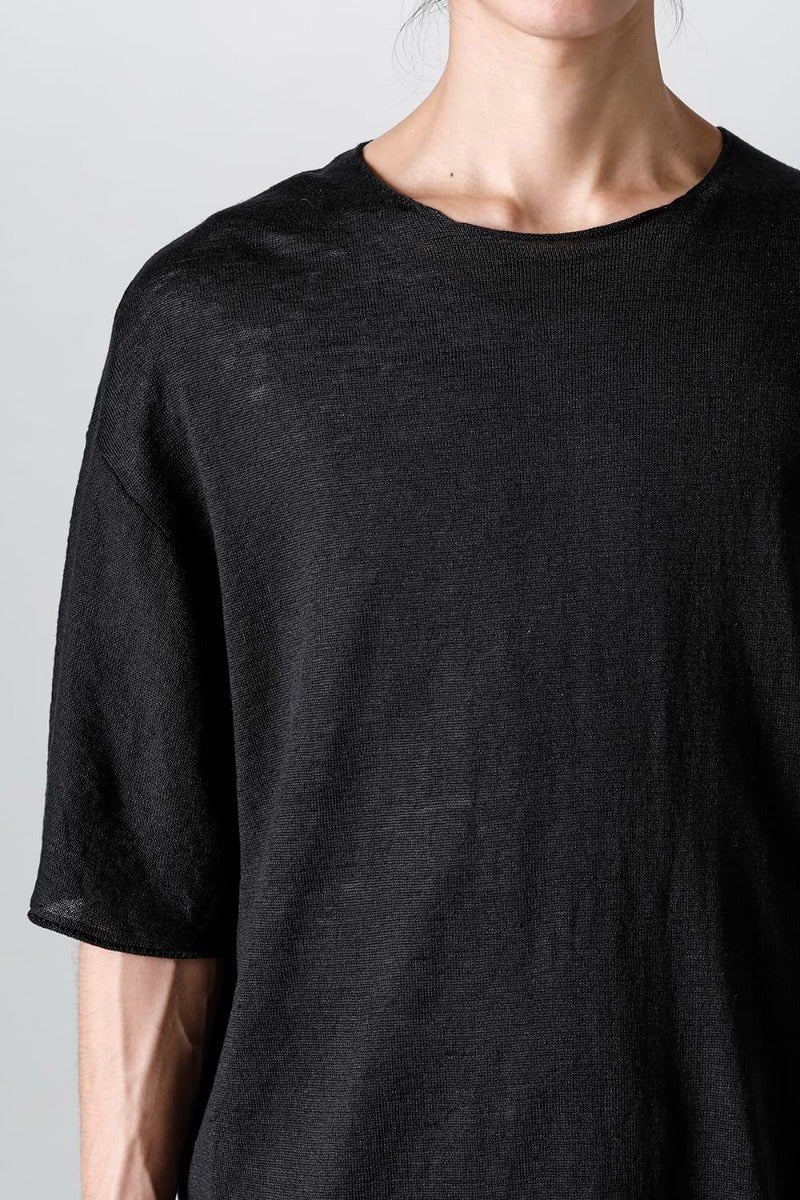 リラックスフィット リネンニットTシャツ