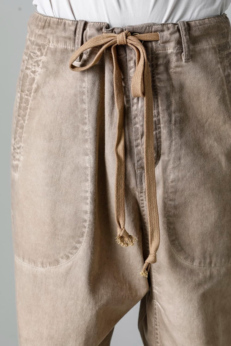 ドロップ クロッチ デニム パンツ タン