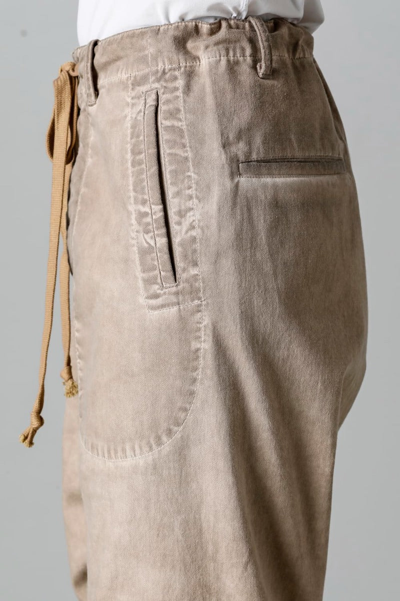 ドロップ クロッチ デニム パンツ タン