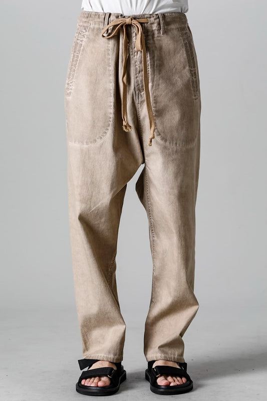 Drop Crotch Denim Pants Tan