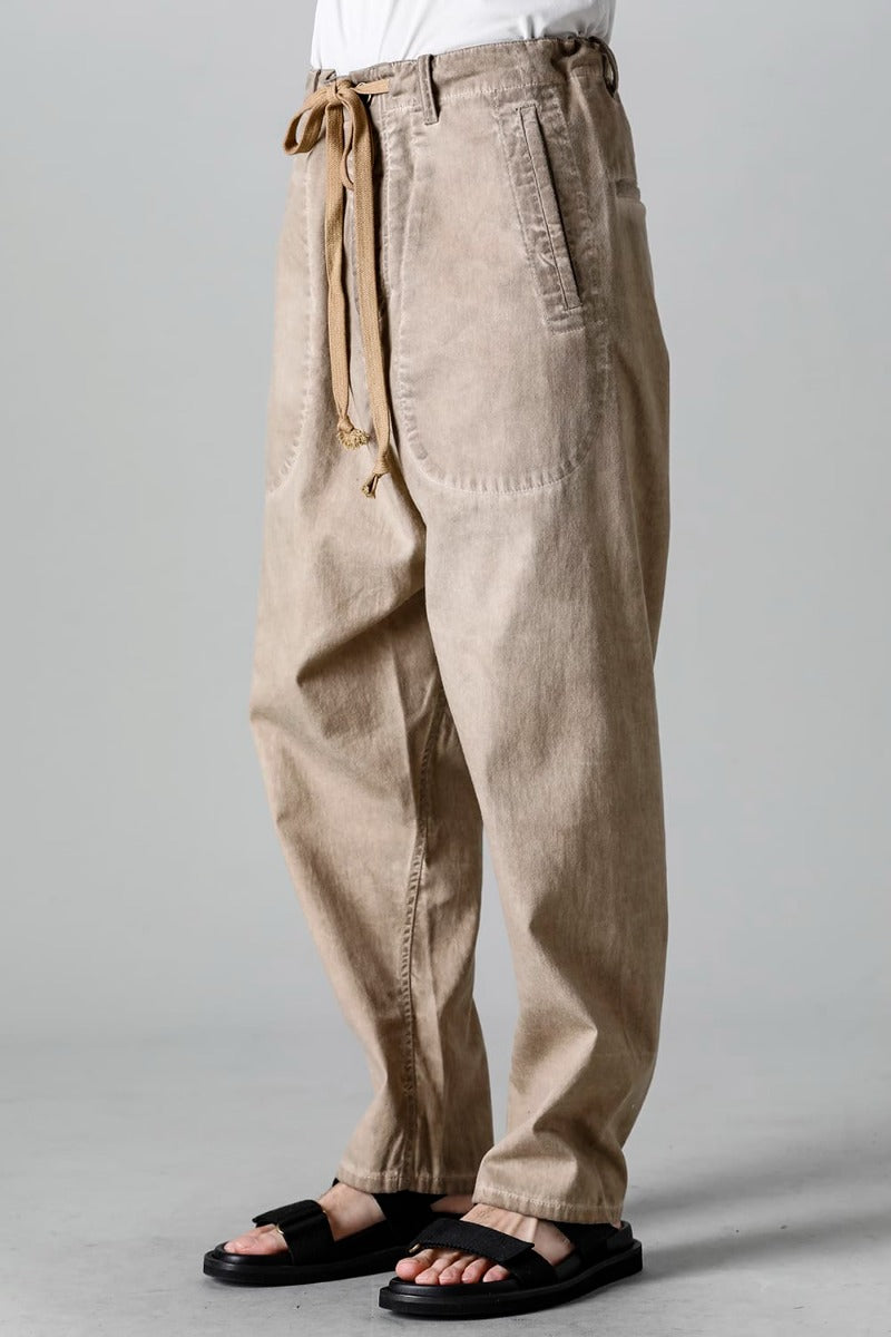 ドロップ クロッチ デニム パンツ タン