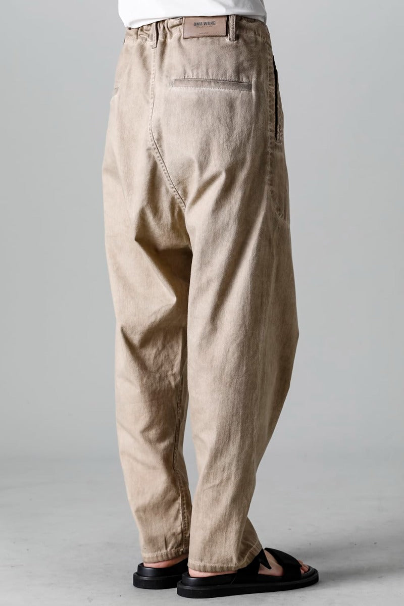 ドロップ クロッチ デニム パンツ タン