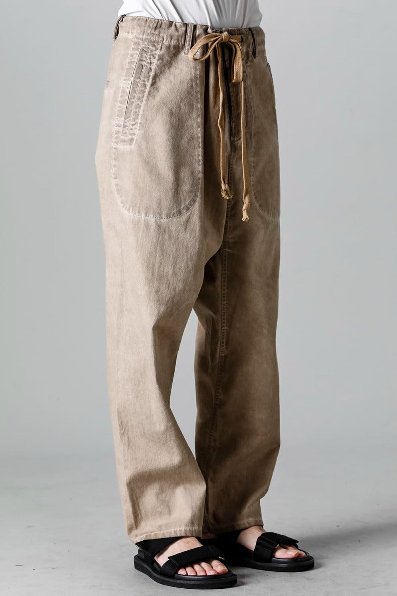 ドロップ クロッチ デニム パンツ タン