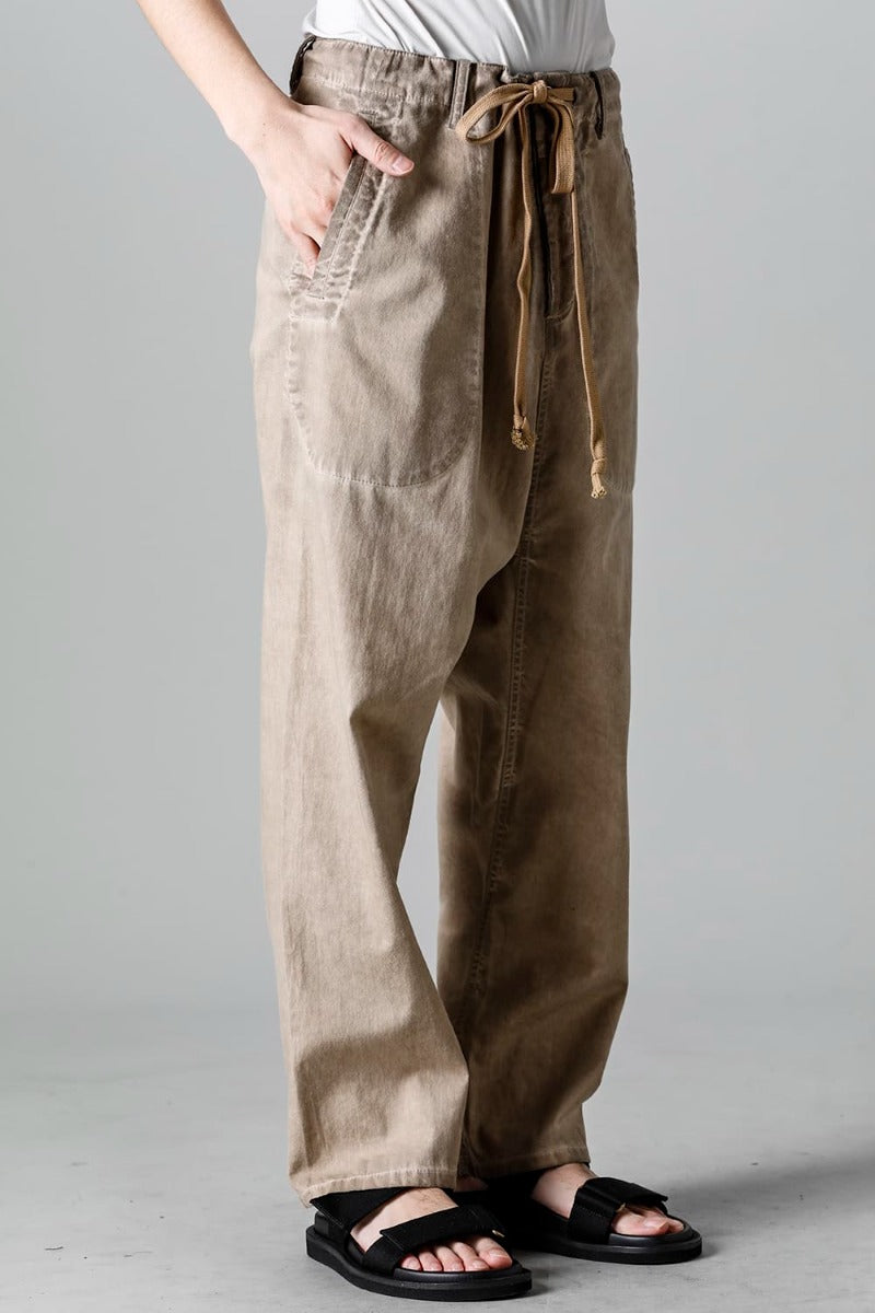 ドロップ クロッチ デニム パンツ タン