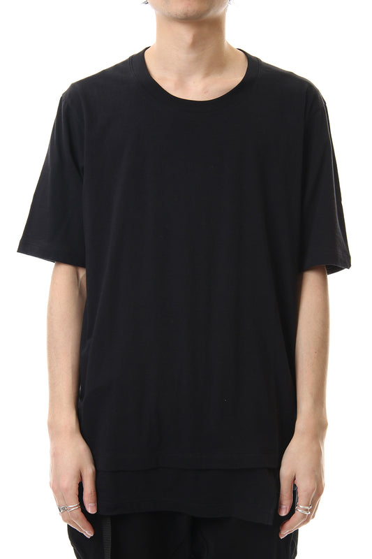 Jersey stitch Back body Cordura Patchwork Short sleeve T-shirt Black