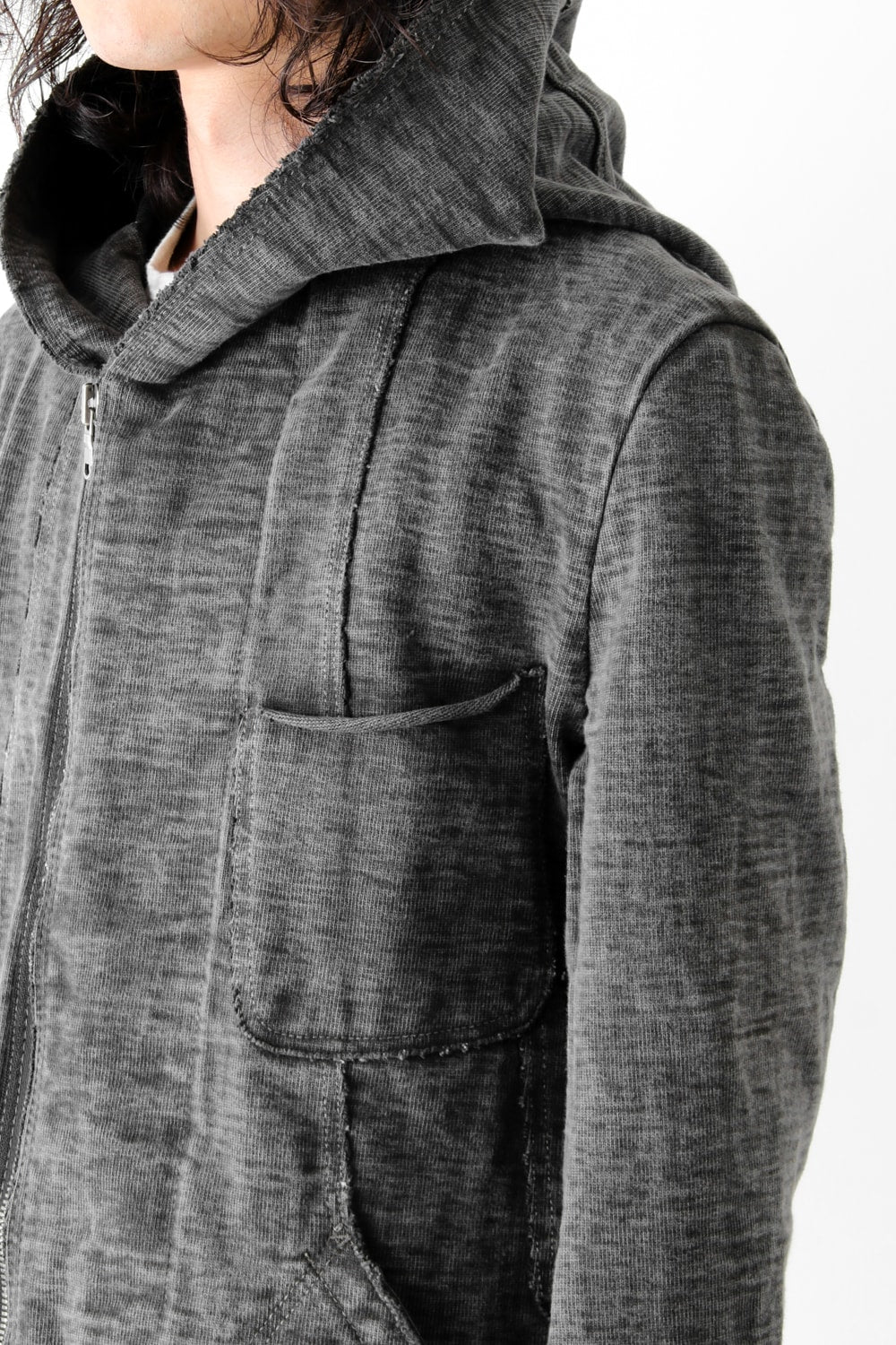 Loop Wheel Machine sewing Hooded Coat ink