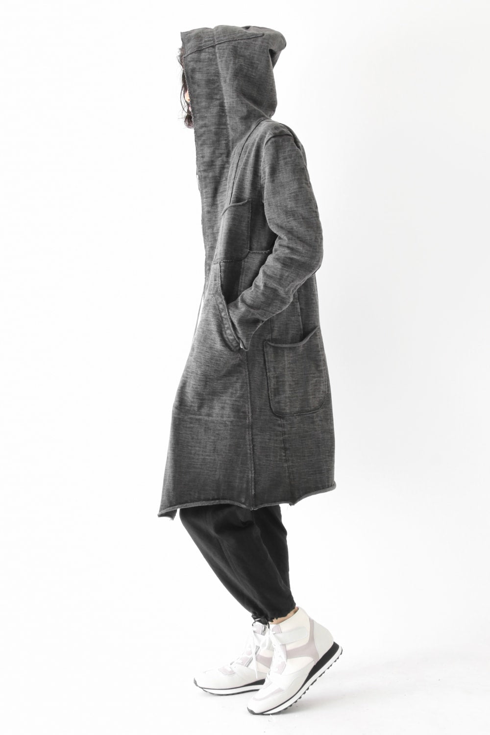 Loop Wheel Machine sewing Hooded Coat ink