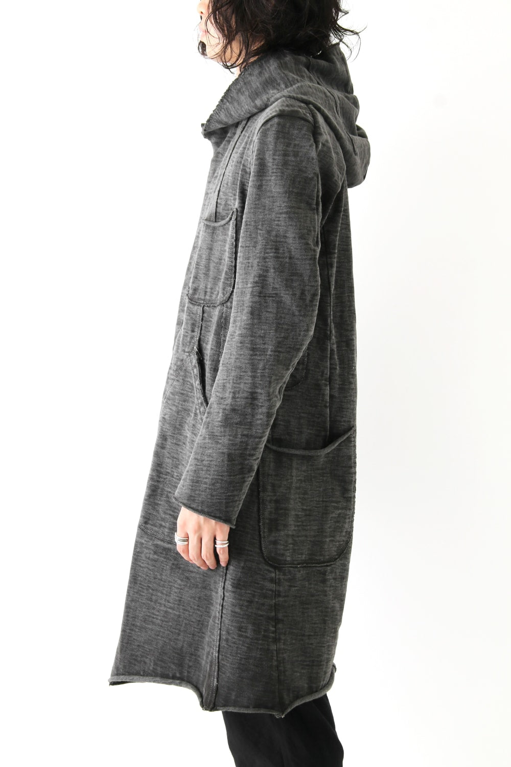 Loop Wheel Machine sewing Hooded Coat ink