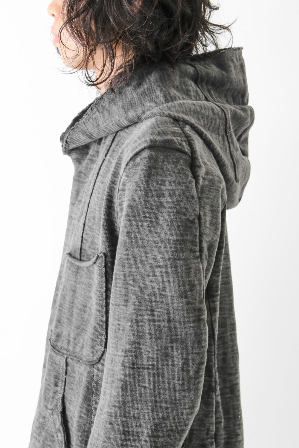 Loop Wheel Machine sewing Hooded Coat ink