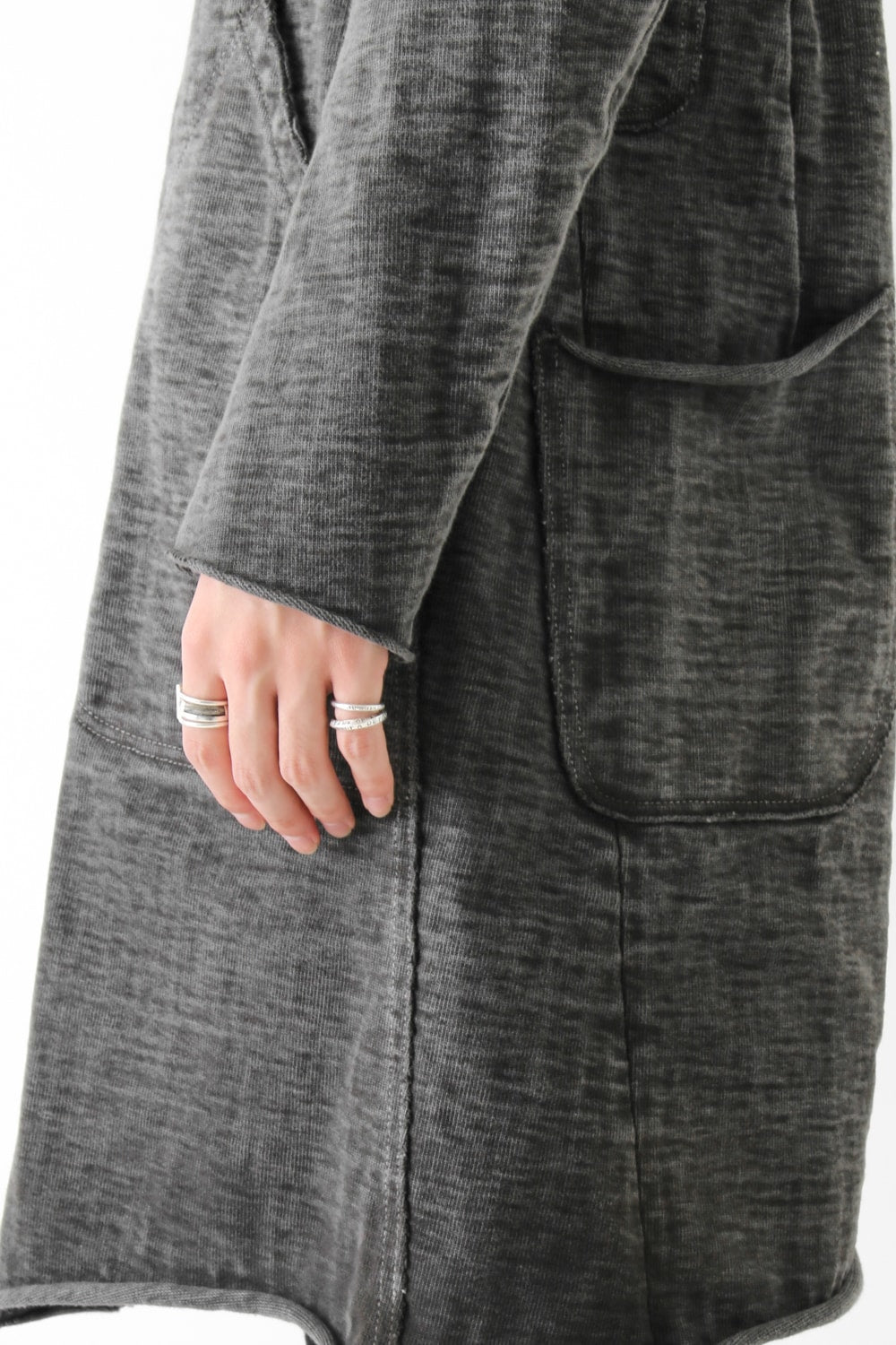 Loop Wheel Machine sewing Hooded Coat ink