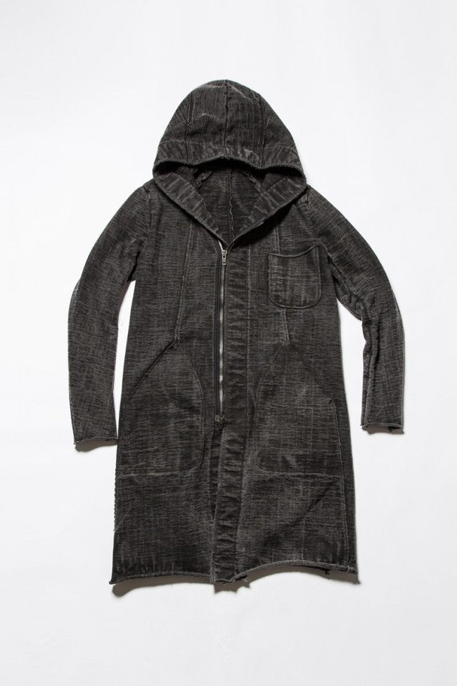 Loop Wheel Machine sewing Hooded Coat ink