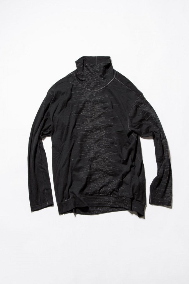 Inlay Cut Jacquard Bottle neck T