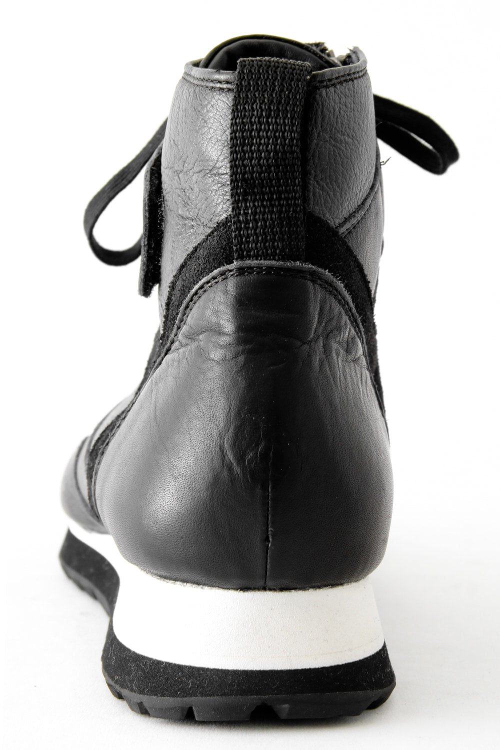 Leather High-cut Sneakers Black