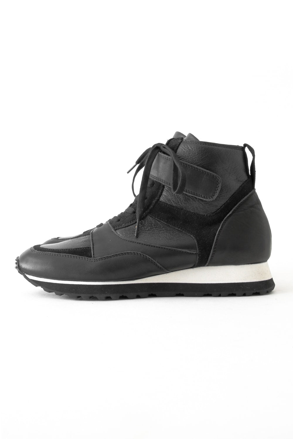 Leather High-cut Sneakers Black