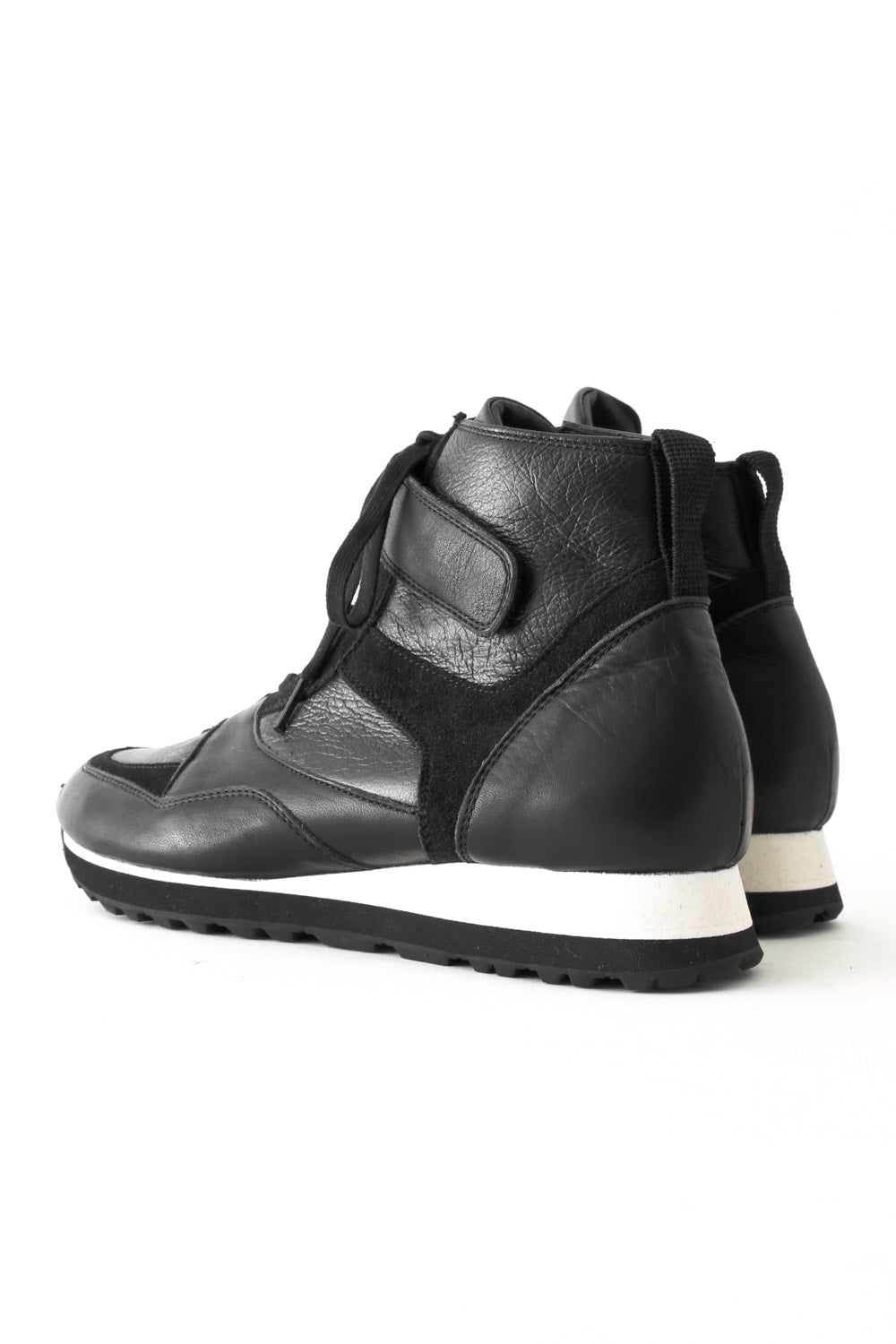 Leather High-cut Sneakers Black