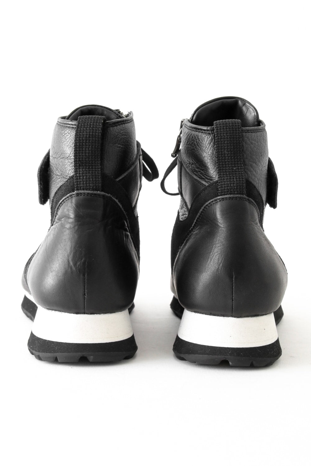 Leather High-cut Sneakers Black