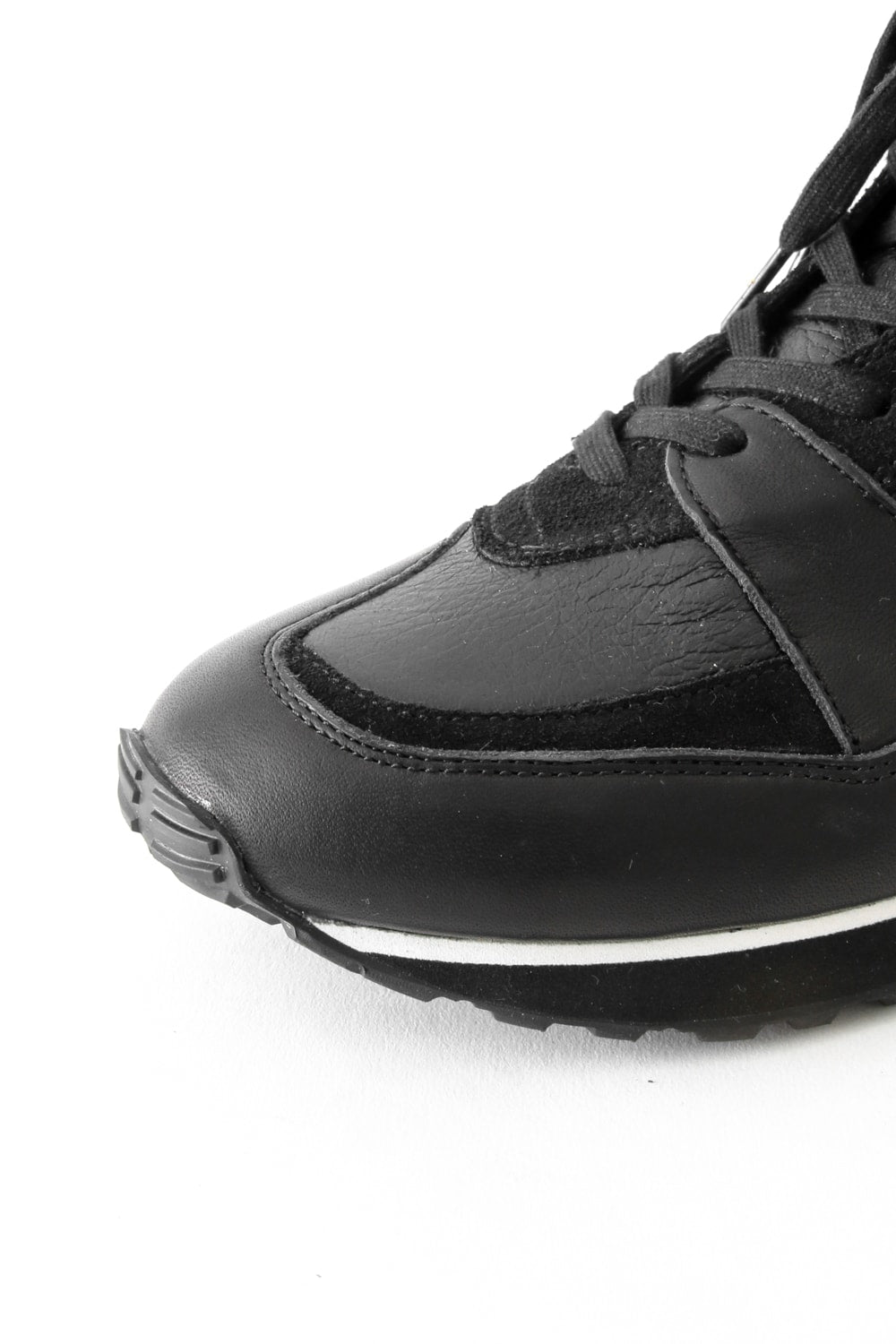 Leather High-cut Sneakers Black