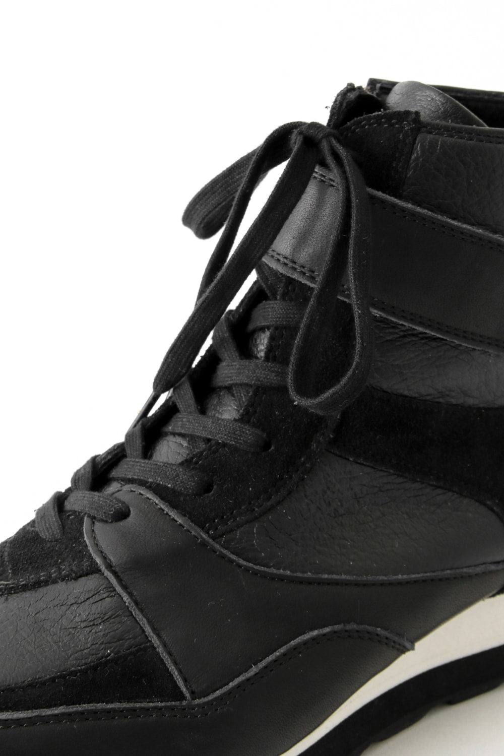 Leather High-cut Sneakers Black