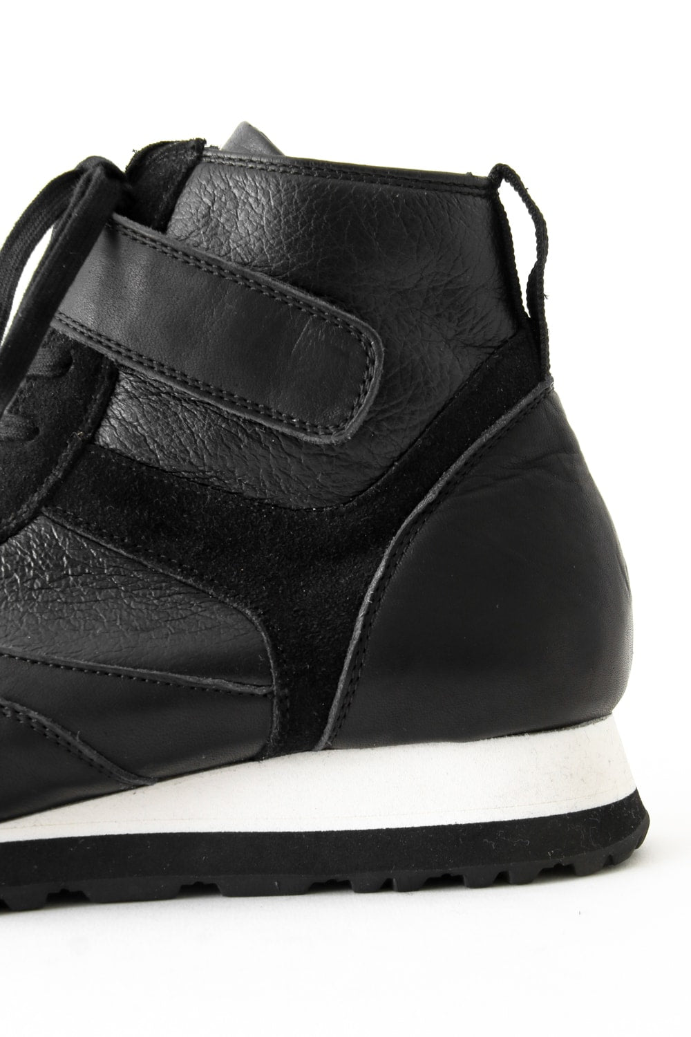 Leather High-cut Sneakers Black