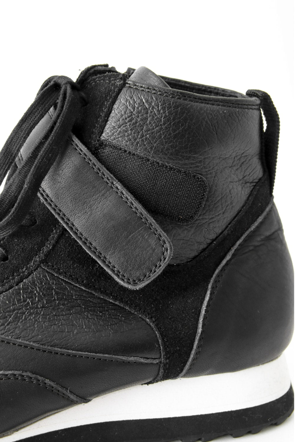 Leather High-cut Sneakers Black