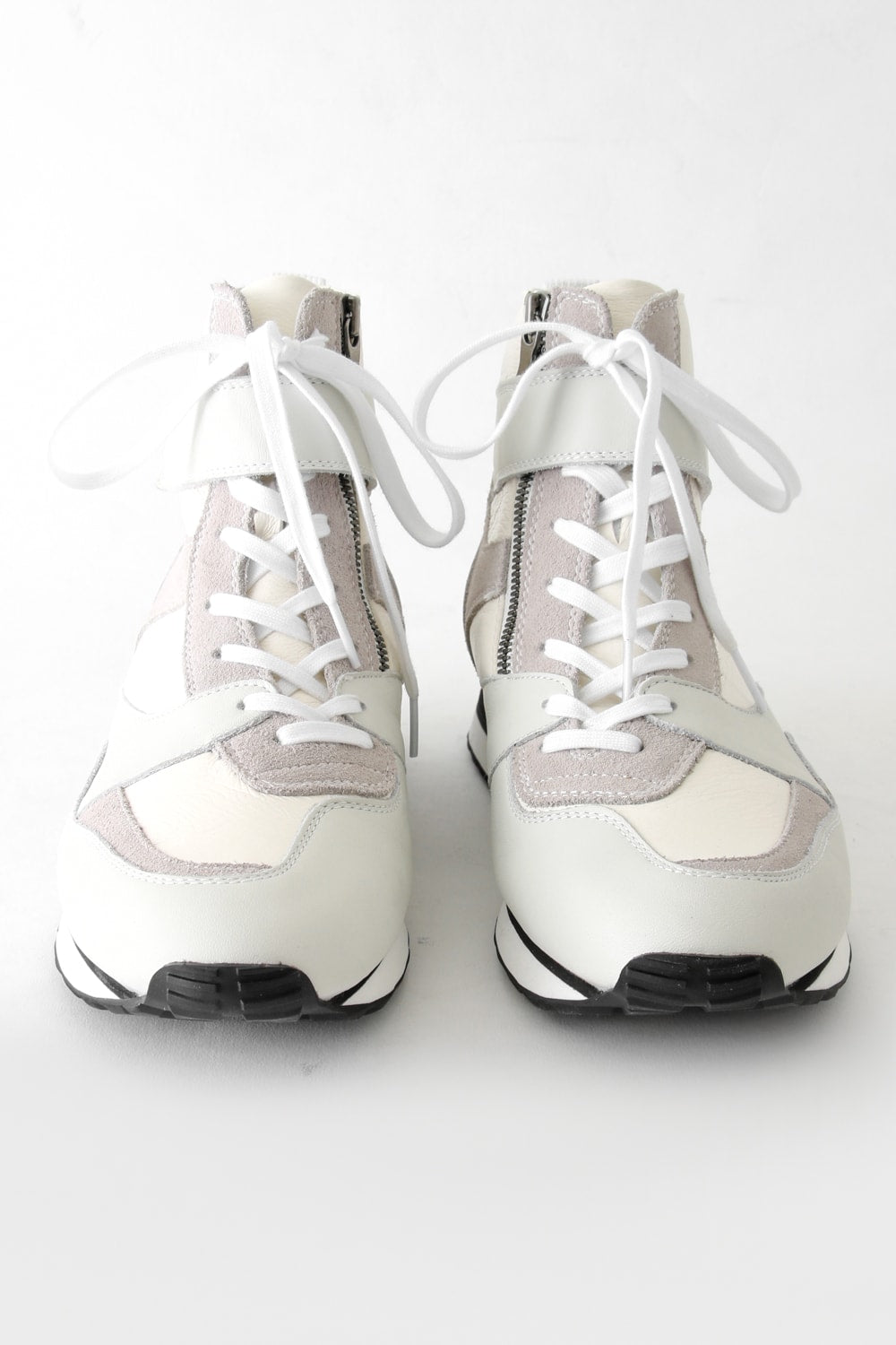 Leather High-cut Sneakers White