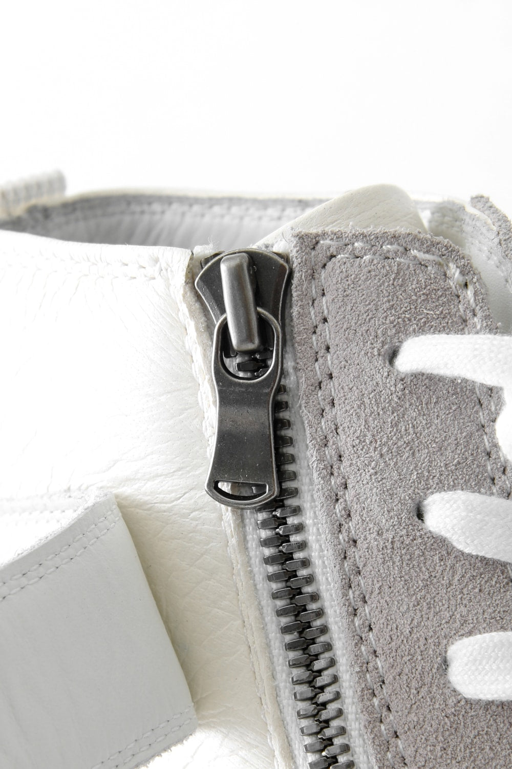 Leather High-cut Sneakers White