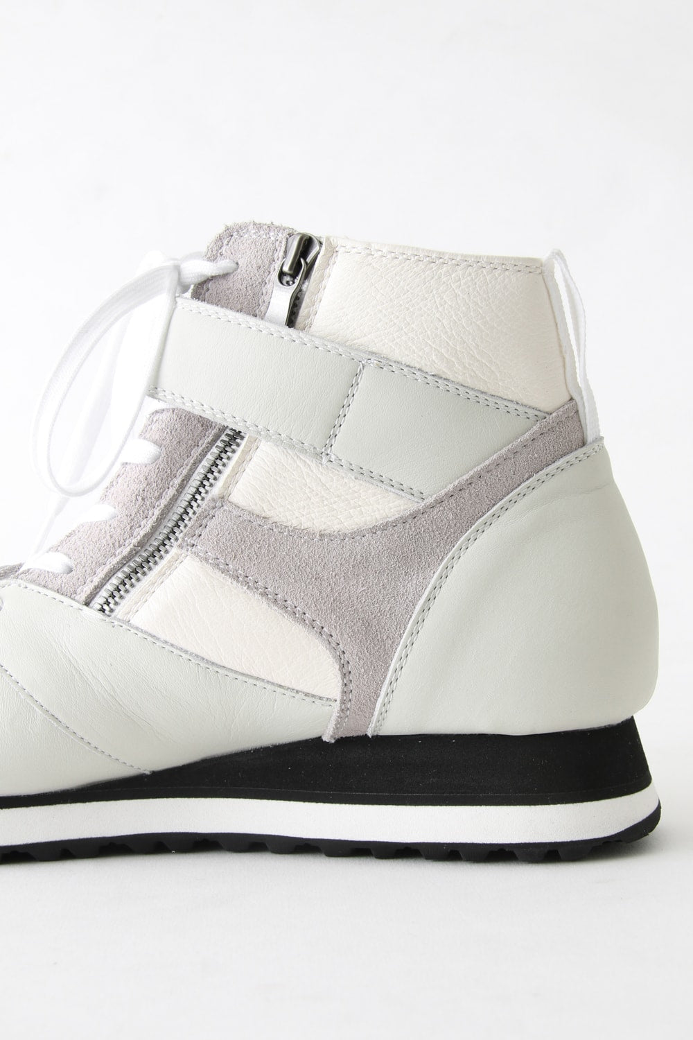 Leather High-cut Sneakers White