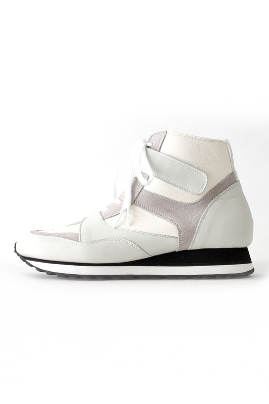 Leather High-cut Sneakers White