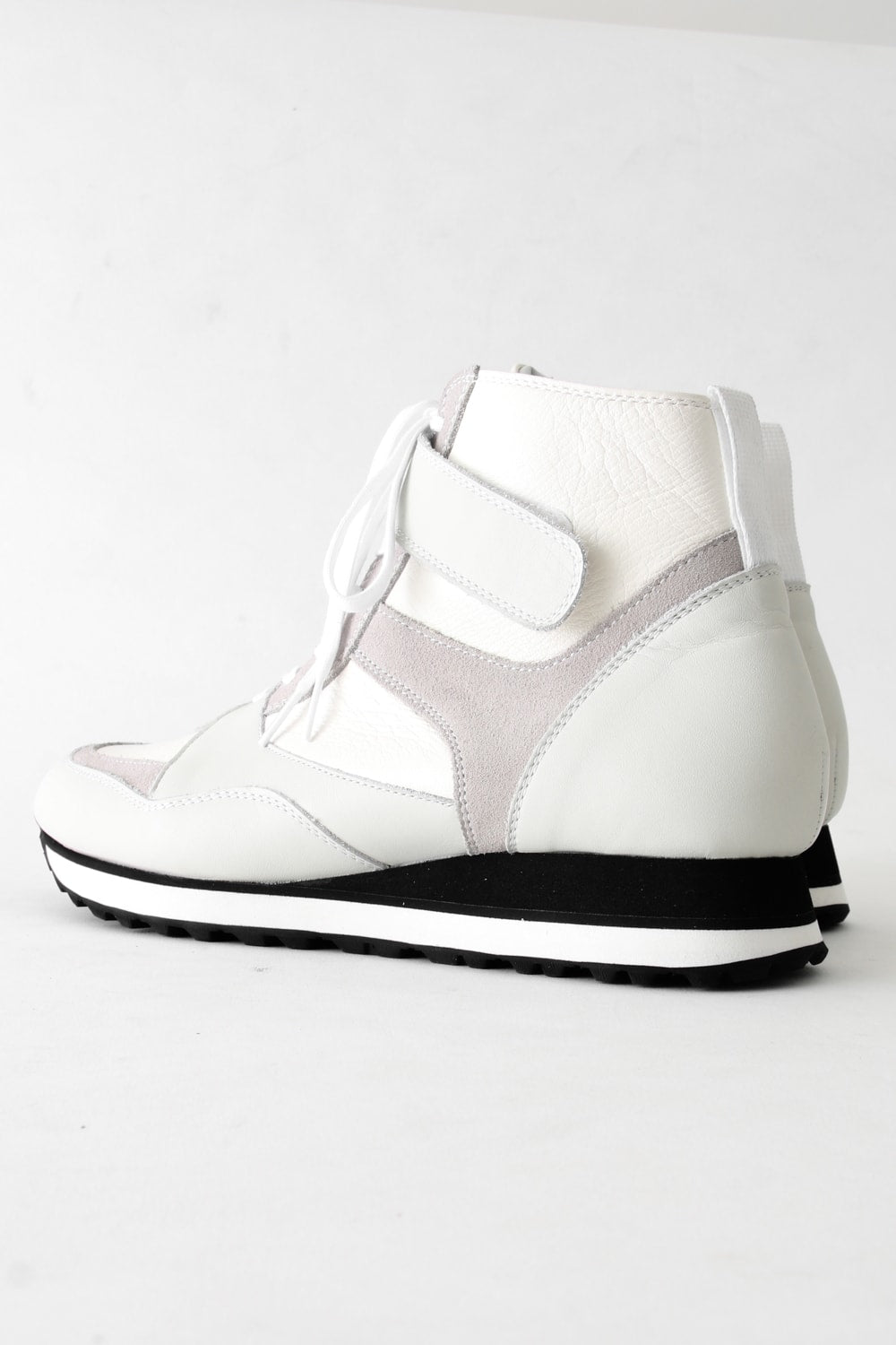 Leather High-cut Sneakers White