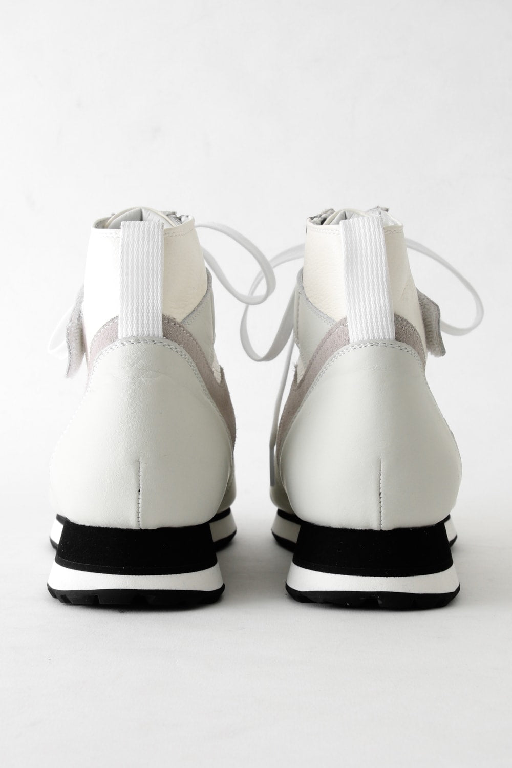 Leather High-cut Sneakers White
