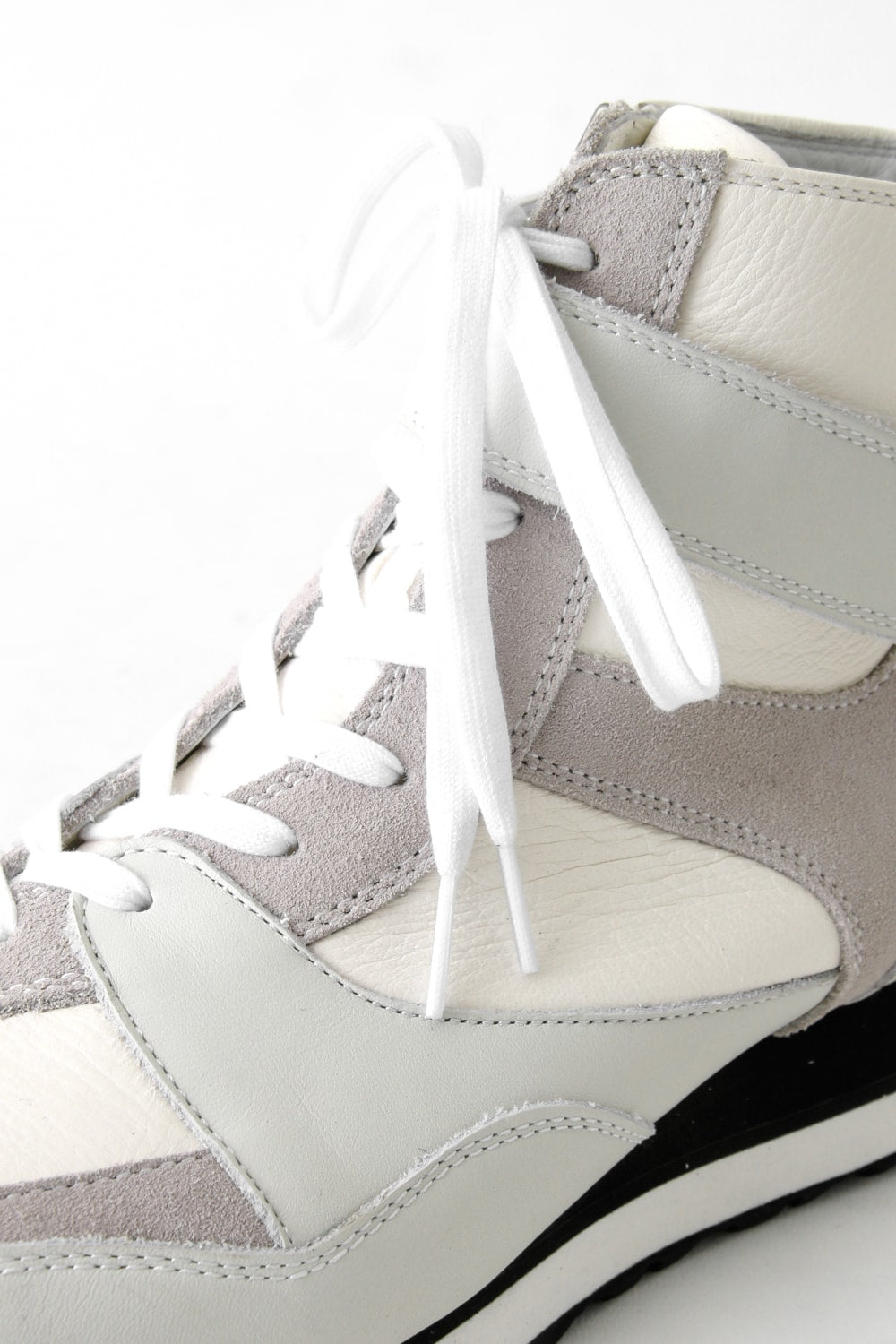 Leather High-cut Sneakers White