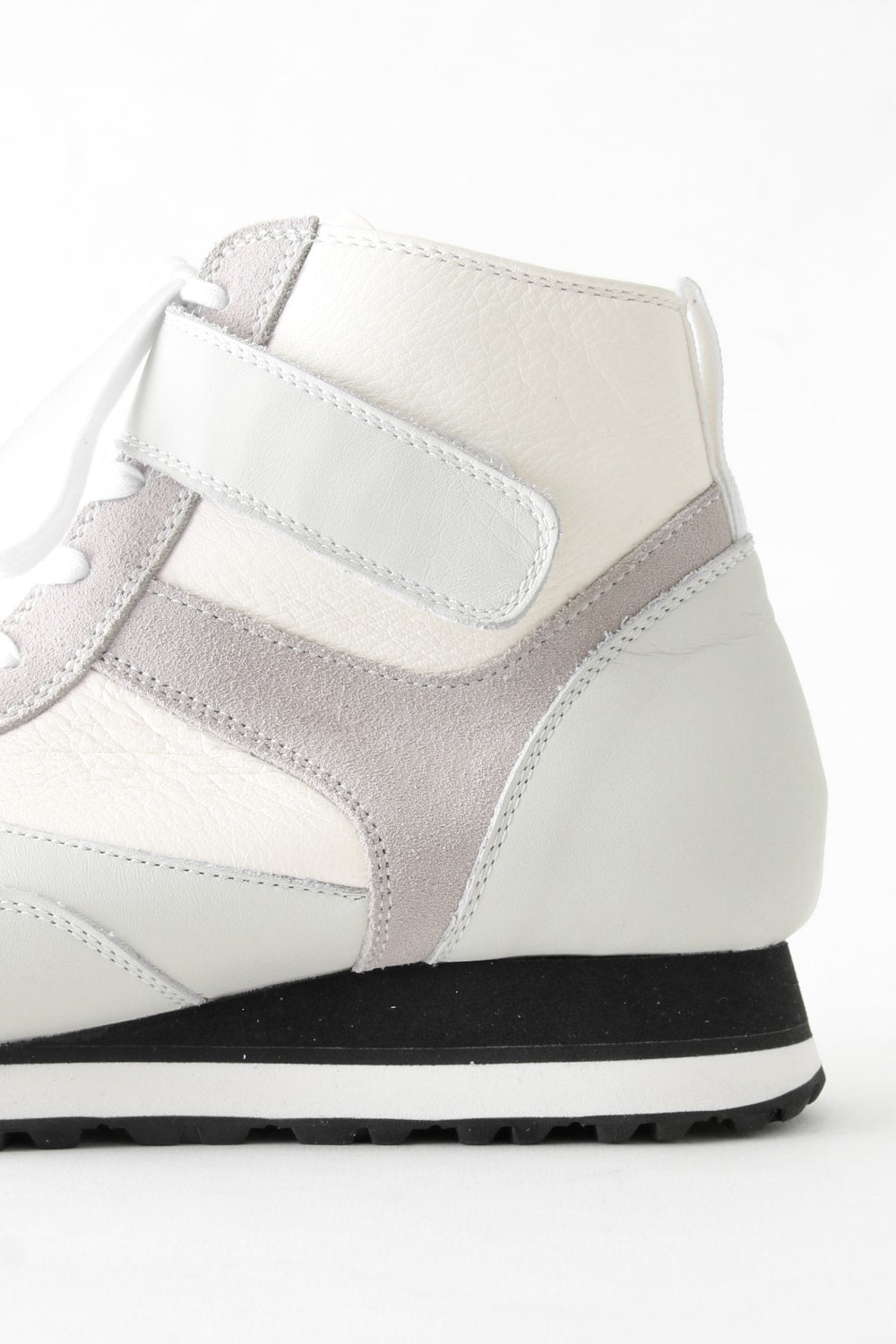 Leather High-cut Sneakers White