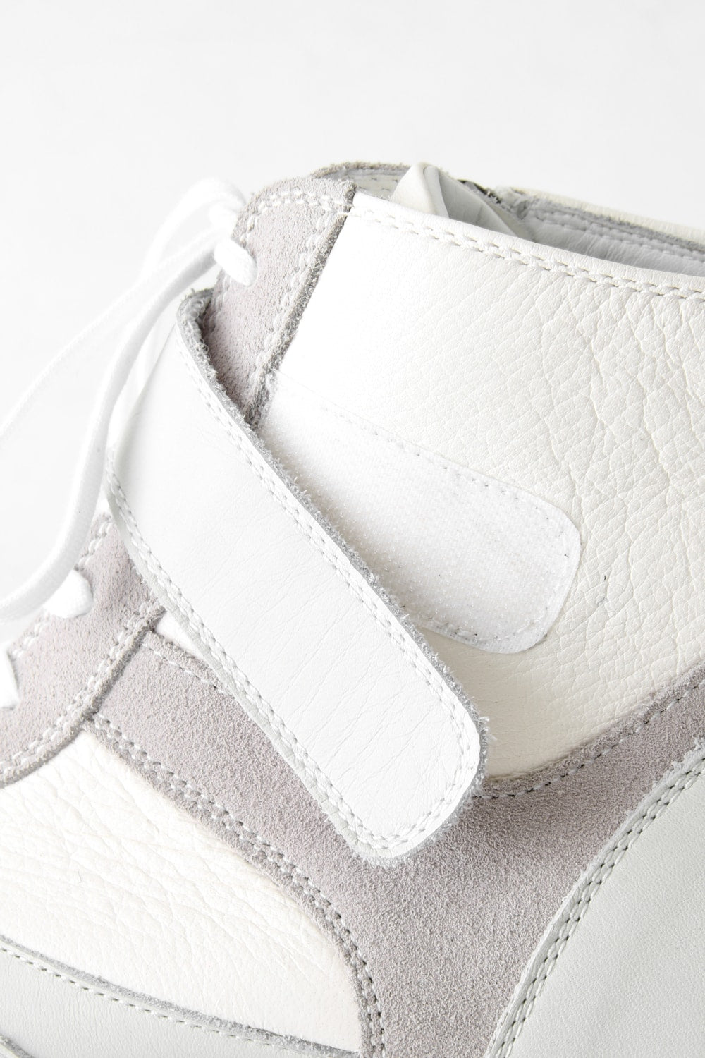 Leather High-cut Sneakers White