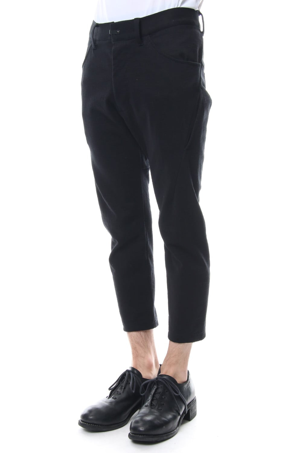 Hanging Inlay Cropped Pants Black