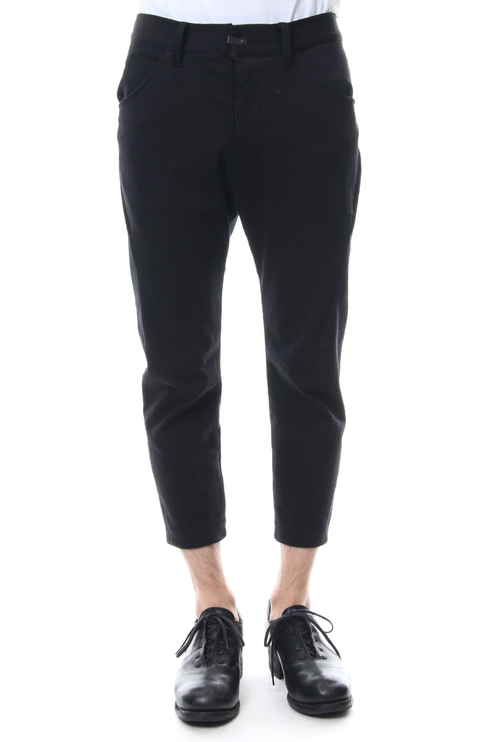 Hanging Inlay Cropped Pants Black