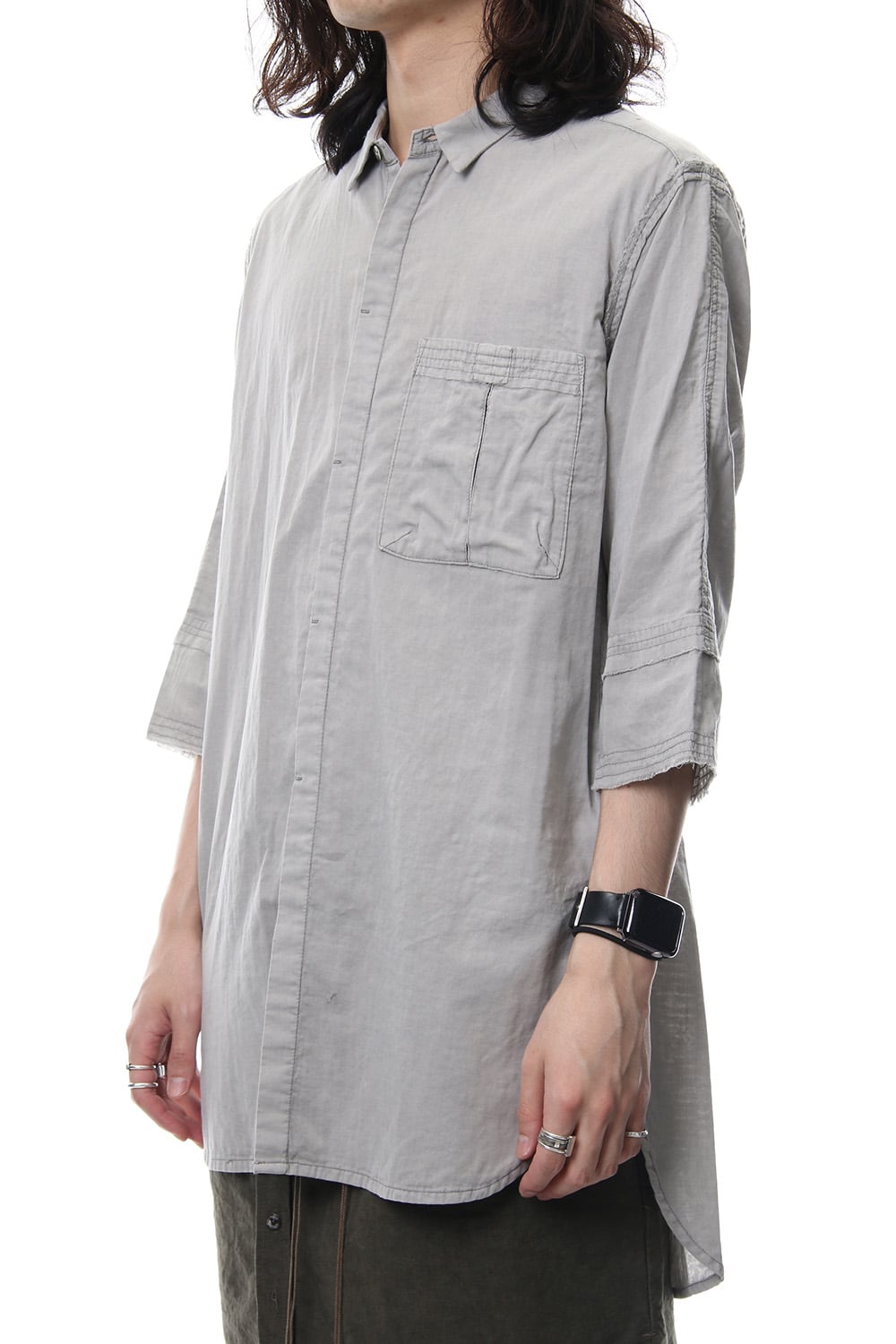 Product Dyed Short Sleeve Shirt L.Gray