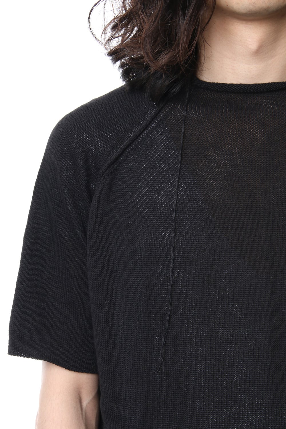 Hem Pocket Short Sleeve Knit Black