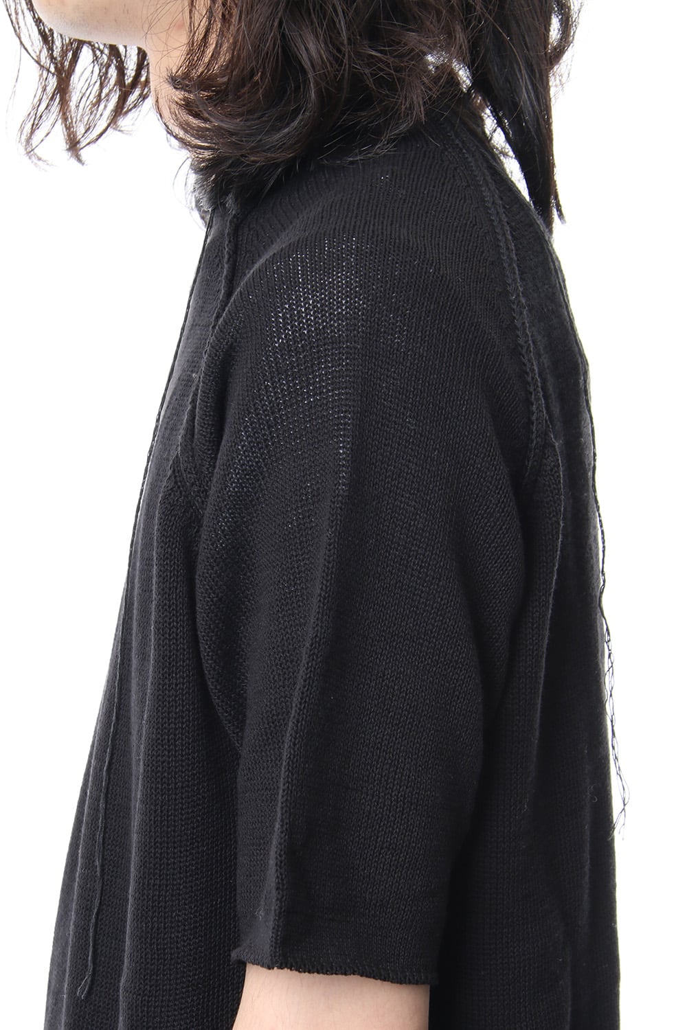 Hem Pocket Short Sleeve Knit Black