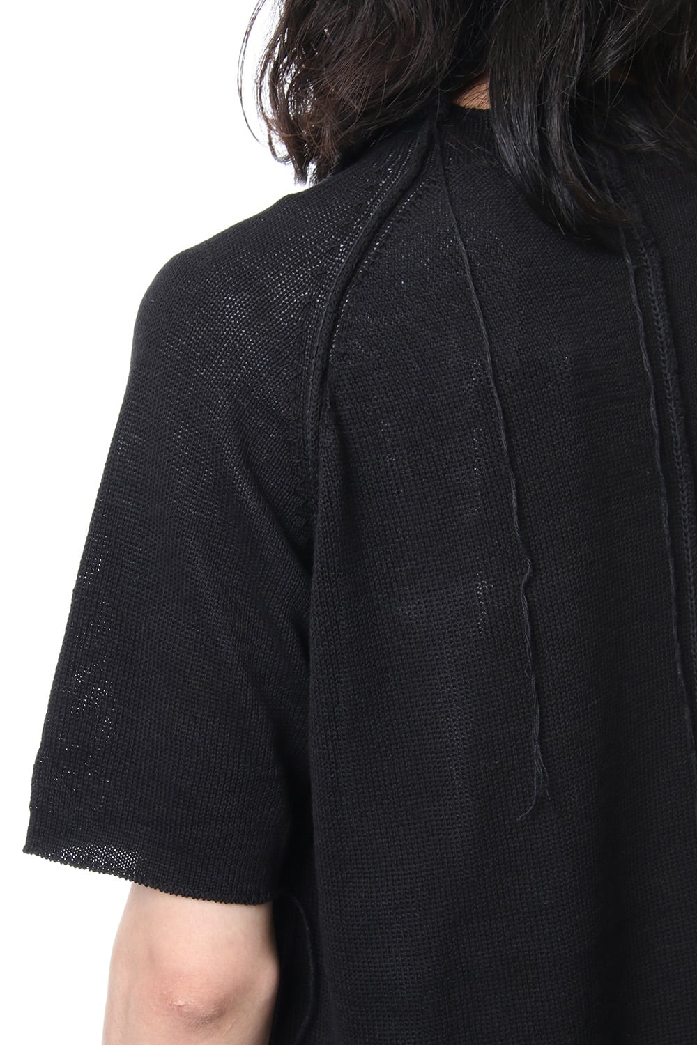 Hem Pocket Short Sleeve Knit Black