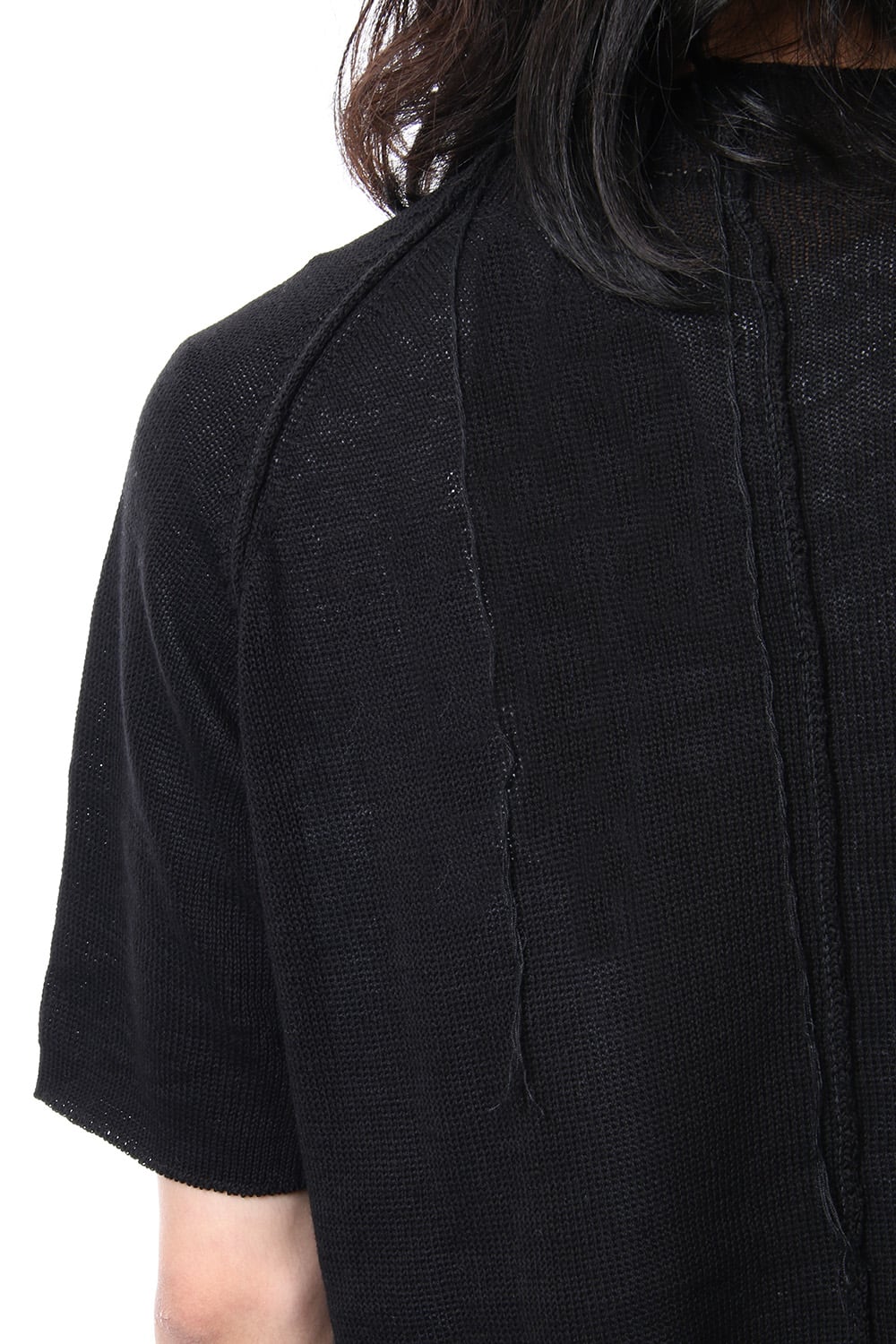 Hem Pocket Short Sleeve Knit Black