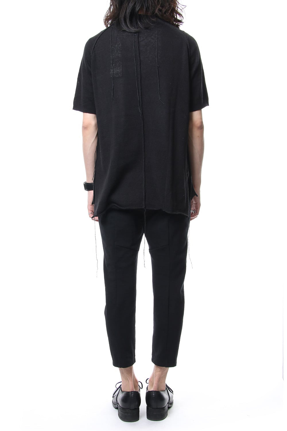 Hem Pocket Short Sleeve Knit Black