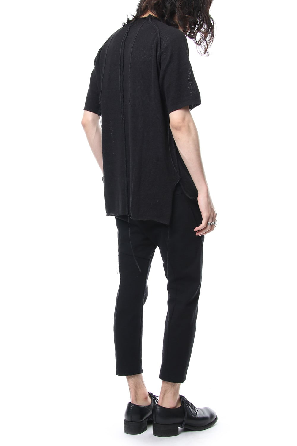 Hem Pocket Short Sleeve Knit Black