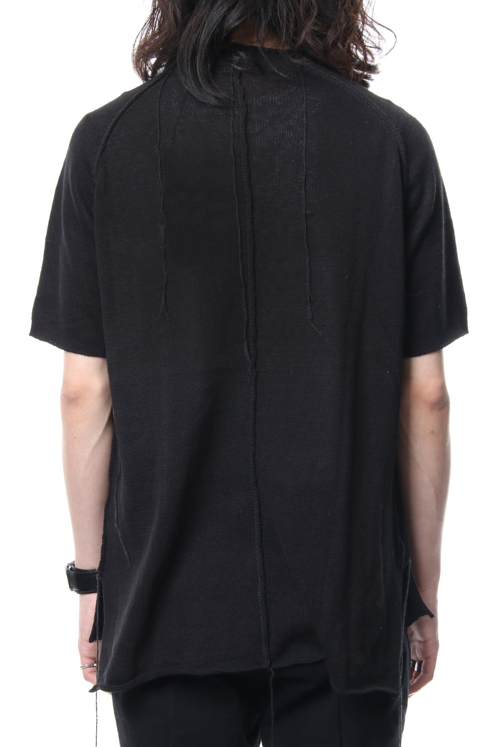 Hem Pocket Short Sleeve Knit Black
