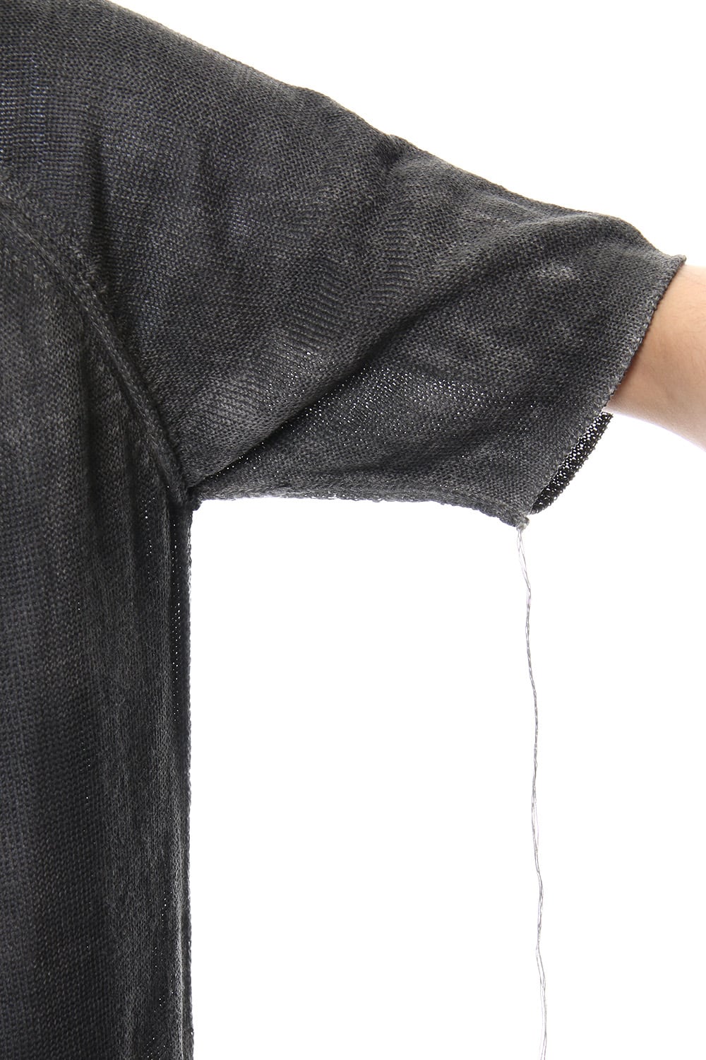 Hem Pocket Short Sleeve Knit Charcoal