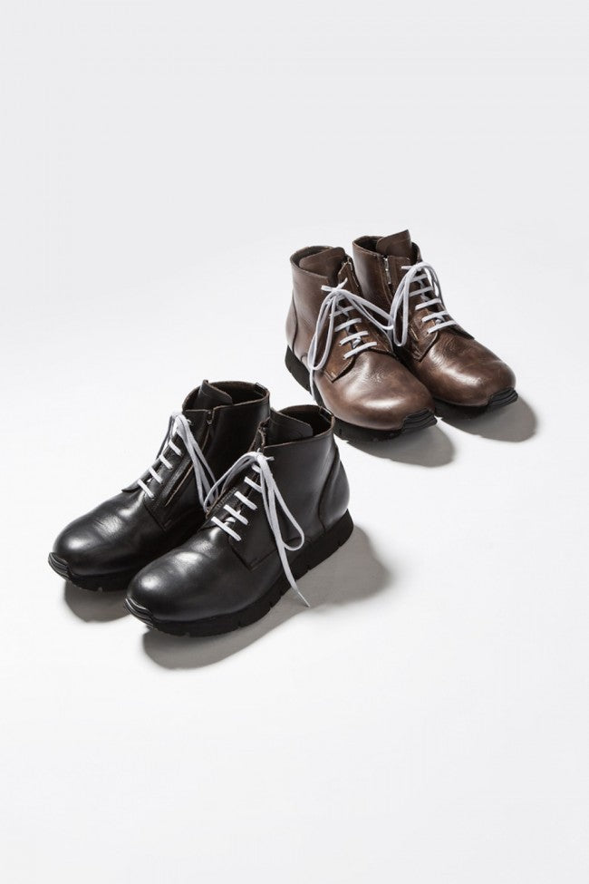 Leather High Cut Sneakers