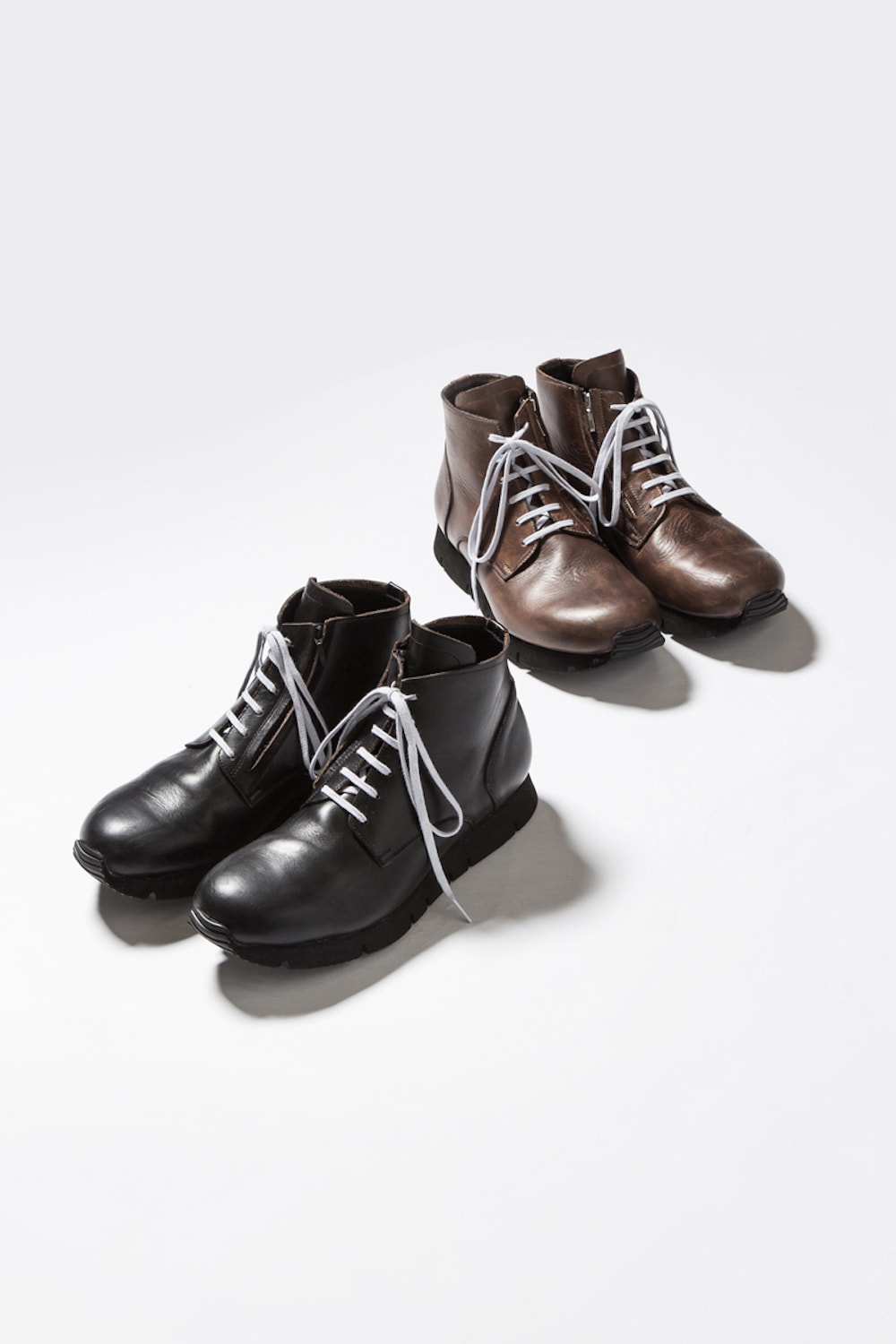 Leather High Cut Sneakers