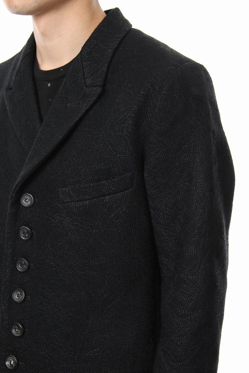Embroidery joining chester coat