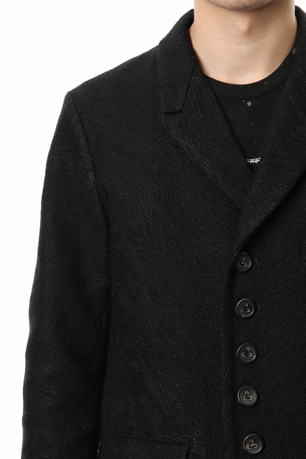 Embroidery joining chester coat