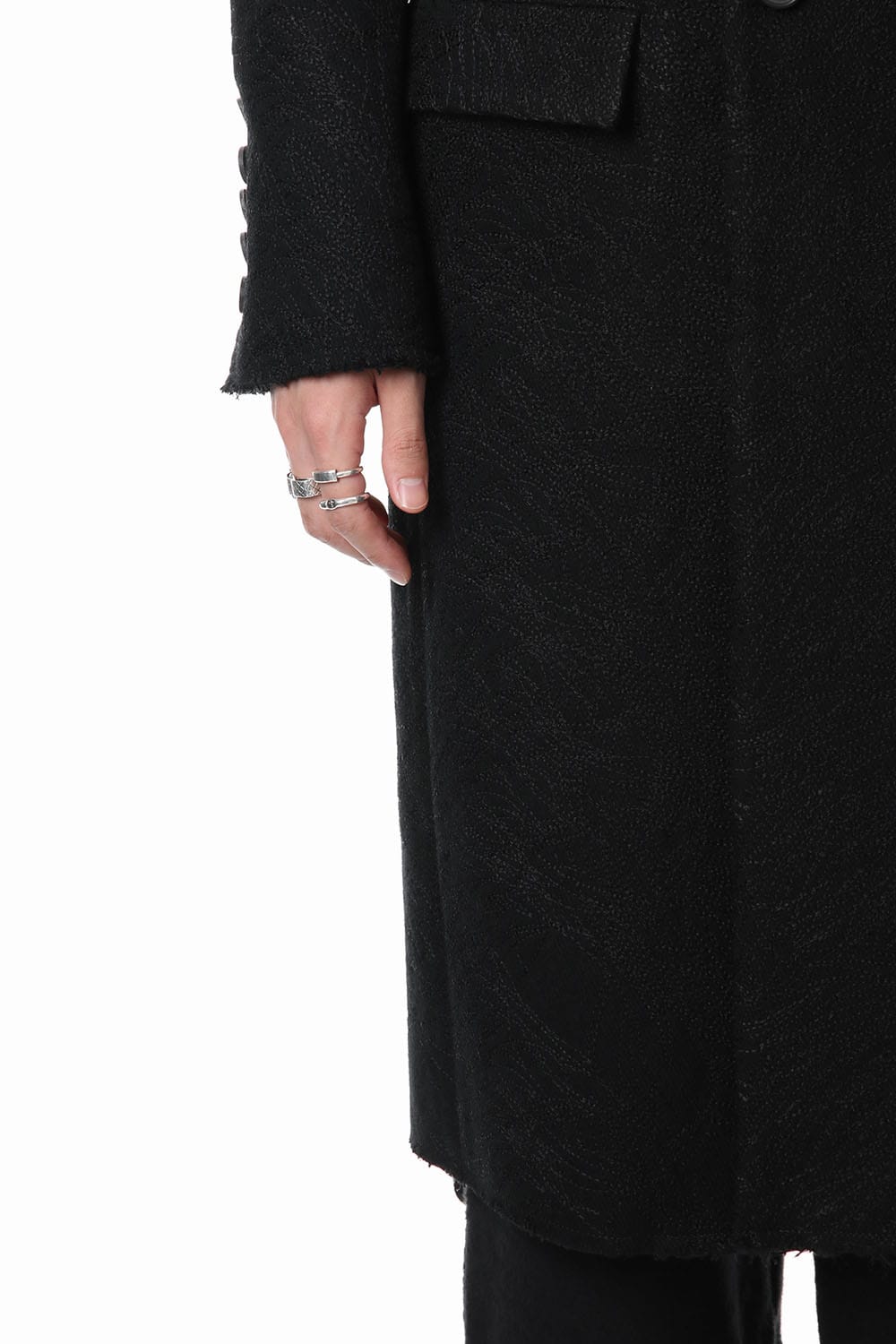 Embroidery joining chester coat